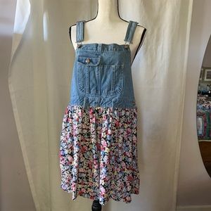 Retro 90s overalls/skirt style dress “Bonjour”